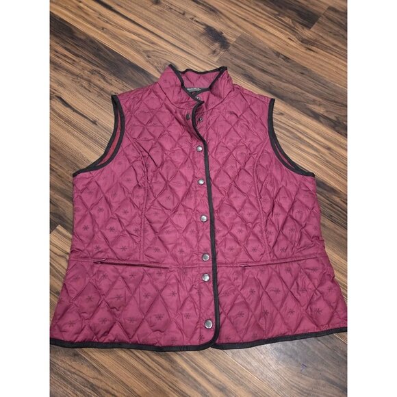 Eddie Bauer Primium Goose Down 650 Fill Puffer Vest Sz XL Quilted Snowflakes - Picture 9 of 13